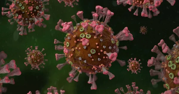 COVID-19 Corona VIrus mikroskop altında 3d illüstrasyon