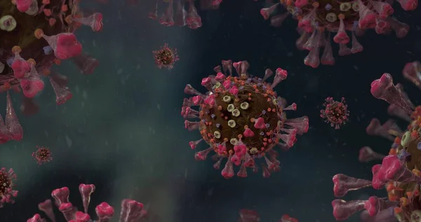 COVID-19 Corona VIrus mikroskop altında 3d illüstrasyon