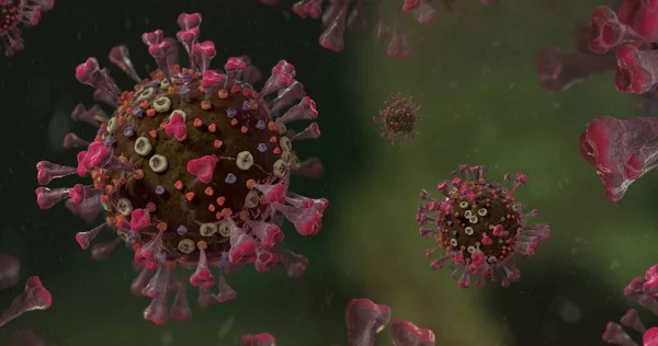 COVID-19 Corona VIrus mikroskop altında 3d illüstrasyon