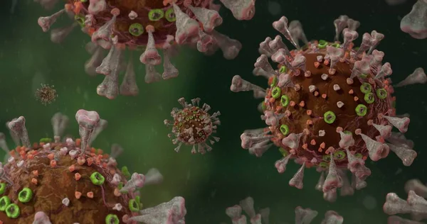COVID-19 Corona VIrus mikroskop altında 3d illüstrasyon