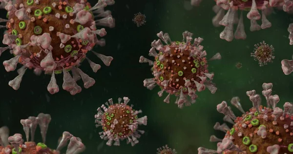 COVID-19 Corona VIrus mikroskop altında 3d illüstrasyon