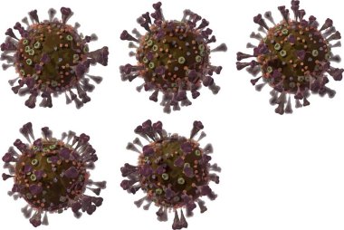 Corona VIrus COVID - Mikroskop altında 19. 3d illüstrasyon, vektör.