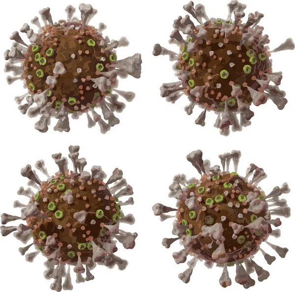 Corona Virus Covid Microscopio Illustrazione Vettore Inchiostro — Vettoriale Stock