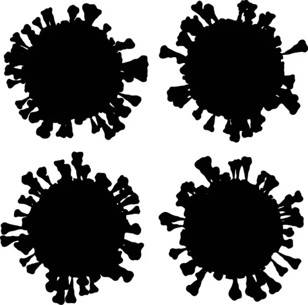 Corona VIrus COVID - Mikroskop altında 19 3d illüstrasyon, mürekkep vektörü.