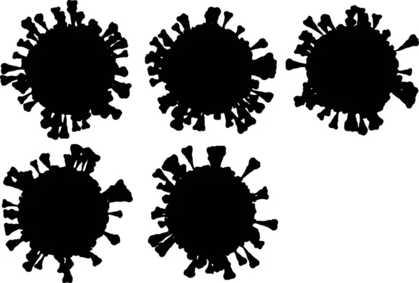 Corona VIrus COVID - Mikroskop altında 19 3d illüstrasyon, mürekkep vektörü.