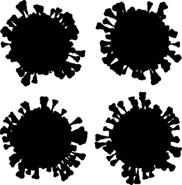Corona VIrus COVID - Mikroskop altında 19 3d illüstrasyon, mürekkep vektörü.
