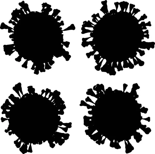 Corona VIrus COVID - Mikroskop altında 19 3d illüstrasyon, mürekkep vektörü.