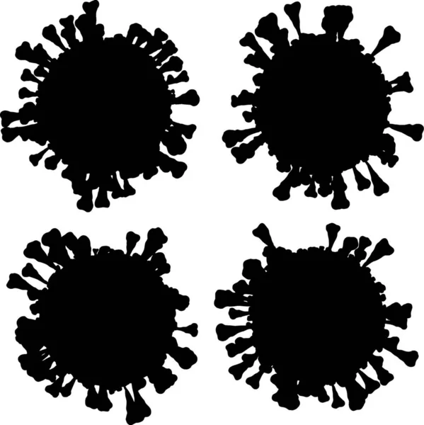 Corona VIrus COVID - Mikroskop altında 19 3d illüstrasyon, mürekkep vektörü.