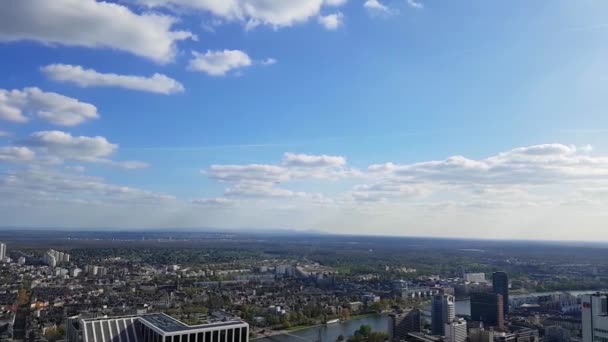 Frankfurt Main Panorama Aus Wolkenkratzerperspektive Frankfurt 2017 — Stockvideo