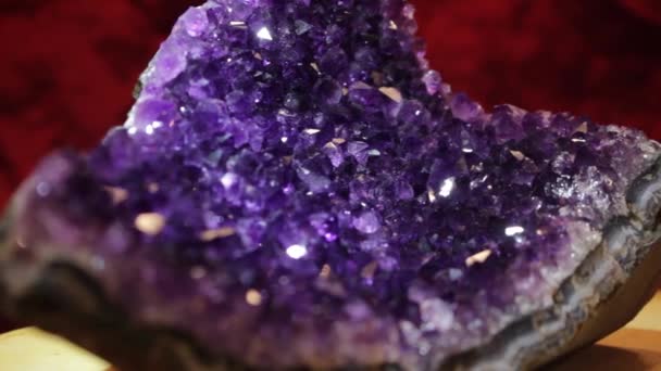 Purple Amethyst Crystal Macro Close — Stock Video