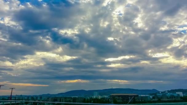 Budapest Wolken Zeitraffer Der Morgendämmerung Überwachung Von Schädling Buda — Stockvideo