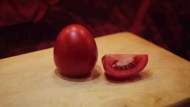 Rote Tomaten Makro Nahaufnahme — Stockvideo