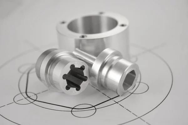 Processo Torneamento Cnc Metal Que Trabalha Máquina Torno Cnc — Fotografia de Stock