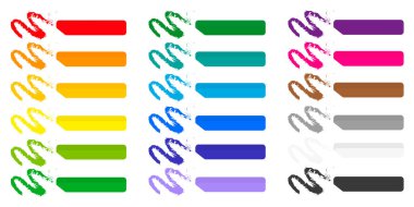 Beyaz zemin üzerinde renkli tebeşirler olan vektör karikatür çizimleri. Okula geri dön..