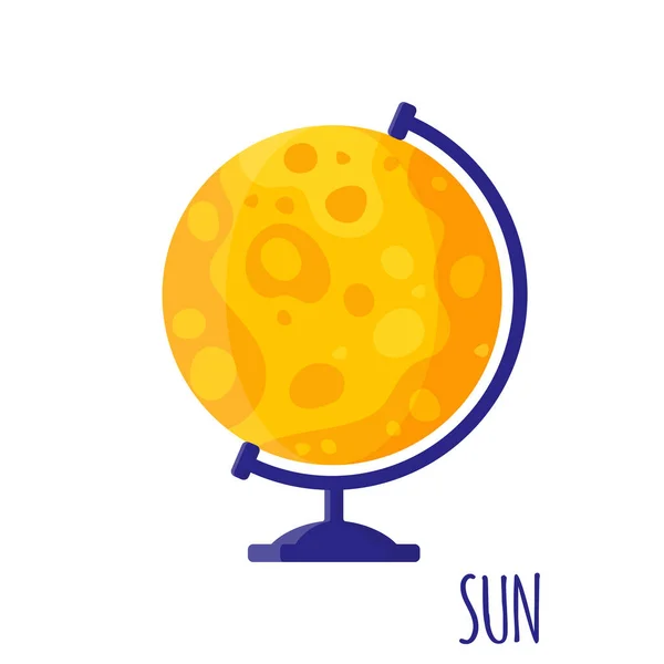 Ilustración Dibujos Animados Vectoriales Con Escuela Escritorio Globo Solar Aislado — Vector de stock