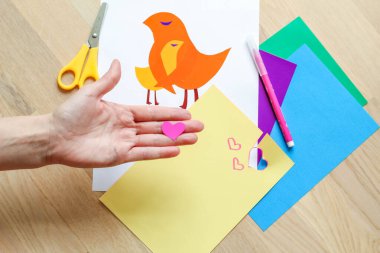 Step-by-step instructions for mother's day crafts. Necessary materials. clipart