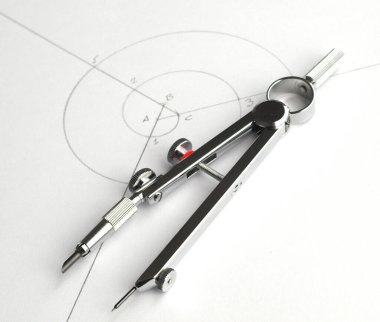vintage classic drafting drawing tool set: compass     clipart