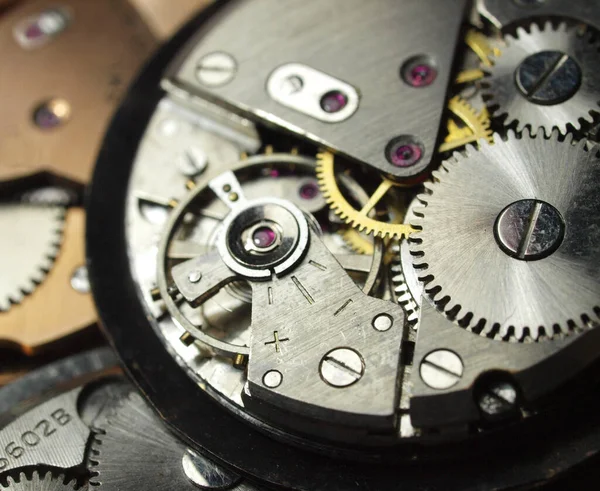 Close Vintage Mechanical Watch Caliber Gears — Stock fotografie