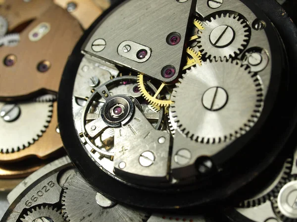 Close Vintage Mechanical Watch Caliber Gears — Stock fotografie