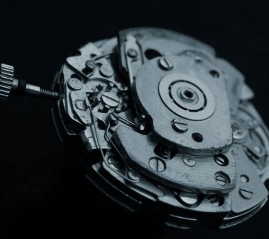 Klasik cronograph saat mekanizması makro ayrıntı