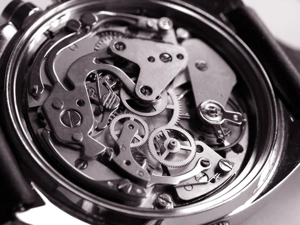 Dettaglio Vicino Orologio Epoca Machinnery — Foto Stock