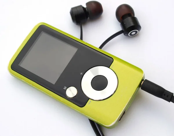 Zöld Színű Mp3 Digitális Zenelejátszó — Stock Fotó