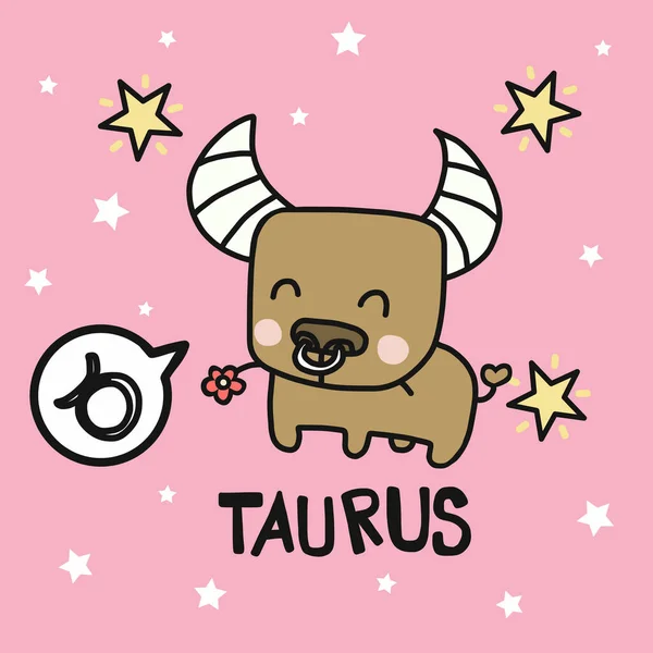 Boğa burcu karikatür vektör çizim çizim biçimi 