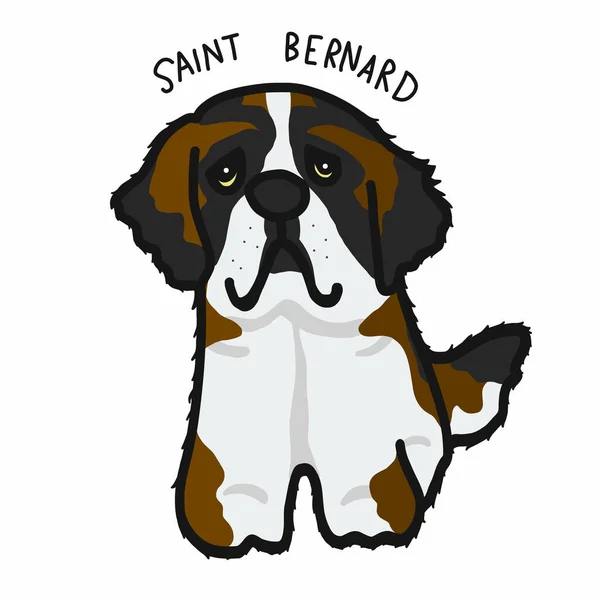 Saint Bernard Hond Cartoon Vector Illustratie — Stockvector