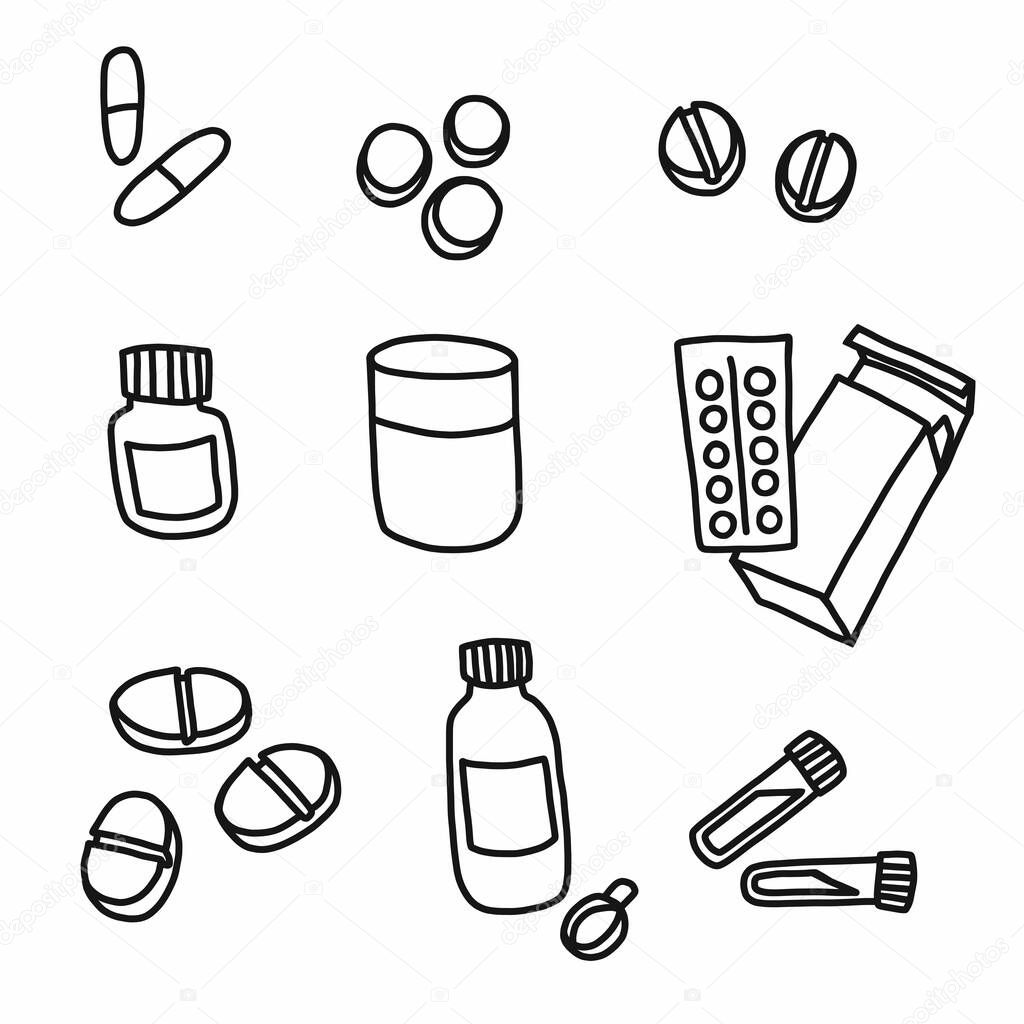 Medicine cartoon doodle vector illustration