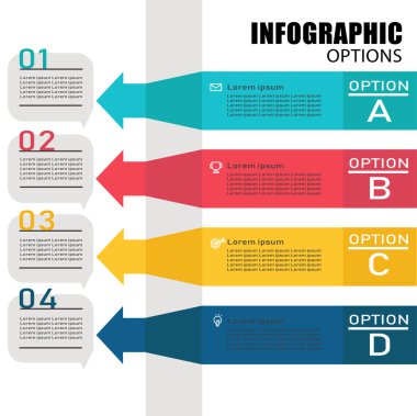 Infographic seçenekleri ok vektör çizimi