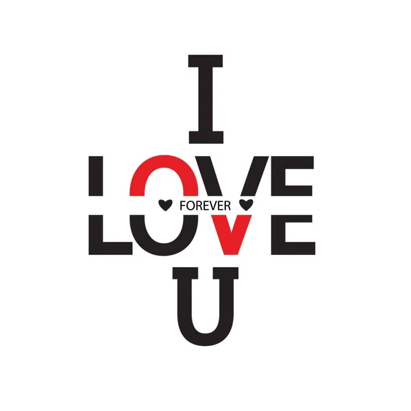 Love You Forever Word Design Vector Illustration — Stock Vector