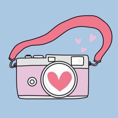 Çizgi film karalama vektör illüstrasyonunu seviyorum.