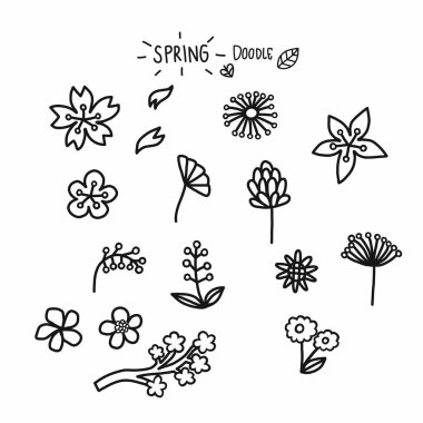 Çiçek karikatür vektör çizim çizim biçimi