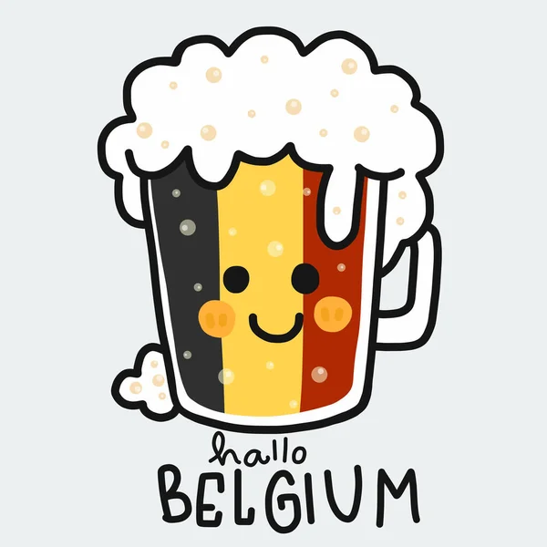 Cerveza Belga Ilustración Vector Dibujos Animados — Archivo Imágenes Vectoriales