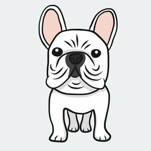 Bouledogue Français Portrait Dessin Animé Doodle Vecteur Illustration — Image vectorielle