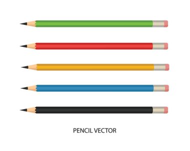 Renkli kalem kümesi vektör çizimi