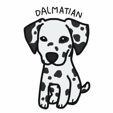 Dalmaçyalı köpek çizgi film vektör çizimi
