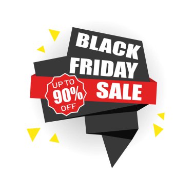 Kara Cuma indirimi vektör illüstrasyonunda% 90 'a varan indirim