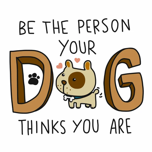 Persona Que Perro Piensa Que Eres Lindo Dibujo Animado Doodle — Archivo Imágenes Vectoriales