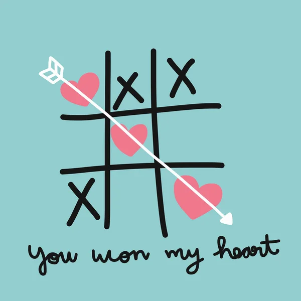Kalp xo tic-tac-toe oyun vektör illüstrasyon pastel ton