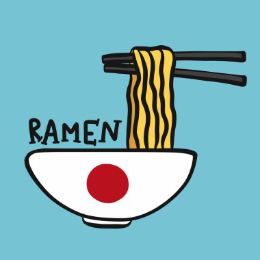 Ramen çizgi film logo vektör çizimi