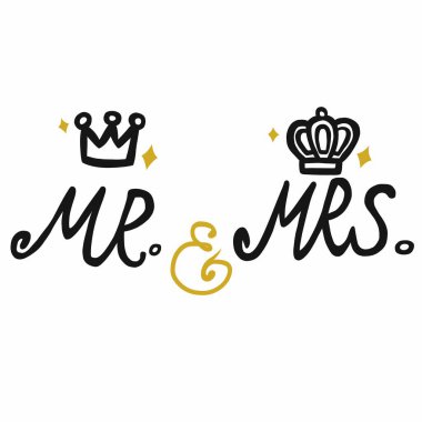 Crown ikon vektör illüstrasyonlu Bay ve Bayan