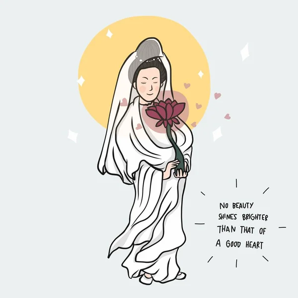 中国の女神 漫画のベクトルイラスト — ストックベクタ