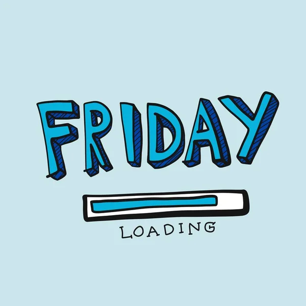 Friday Loading Comic Font Style Vector Illustration — Stock Vector