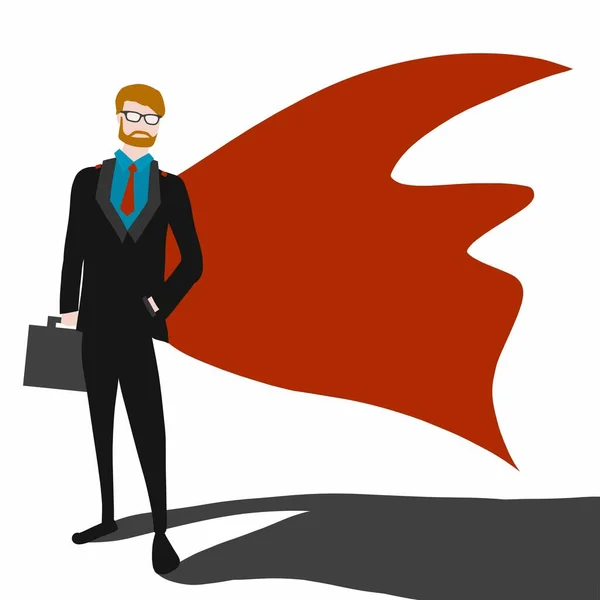 Business Man Superhrdina Kreslený Vektor Ilustrace — Stockový vektor