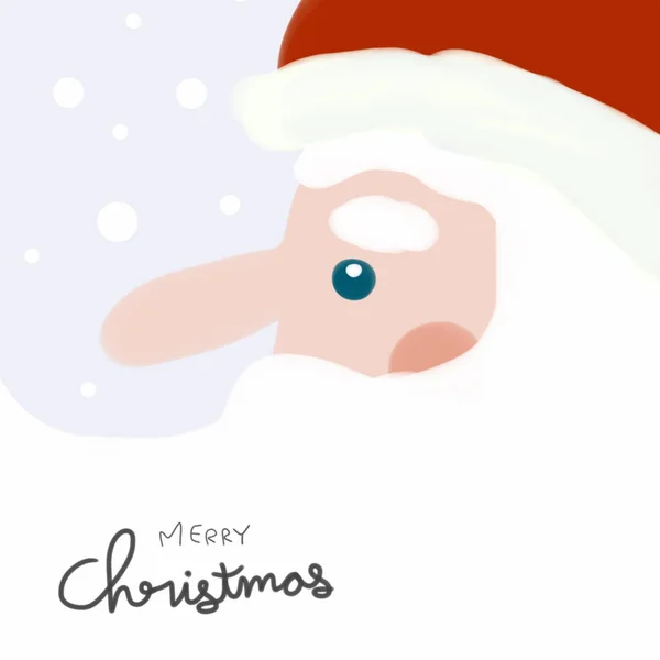 Kerstman Gezicht Cartoon Aquarel Schilderen Illustratie — Stockfoto