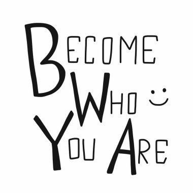 Kelime vektör illüstrasyonunda olduğunuz kişi olun