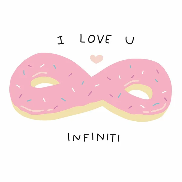 사랑합니다 Infiniti Donut 일러스트 — 스톡 벡터