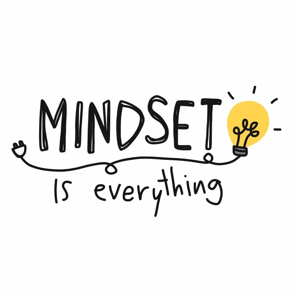 Mindset Tutto Parola Lampadina Vettoriale Illustrazione — Vettoriale Stock