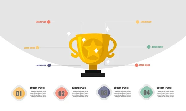 Premio Trofeo Infografica Grafico Vettoriale Illustrazione — Vettoriale Stock